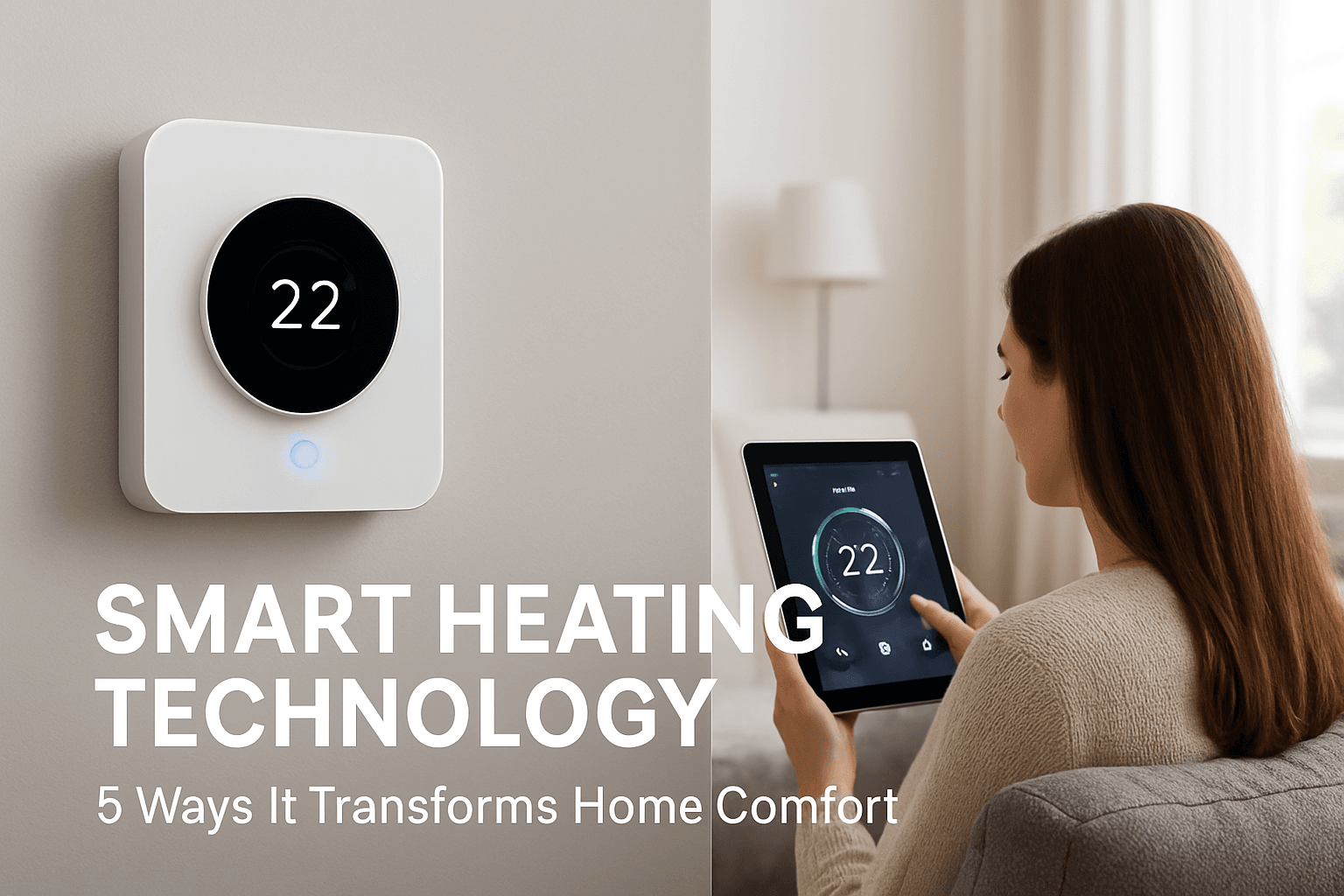 "Smart heating technology system in a modern home — advanced thermostats, energy-efficient climate control, and automated comfort solutions"