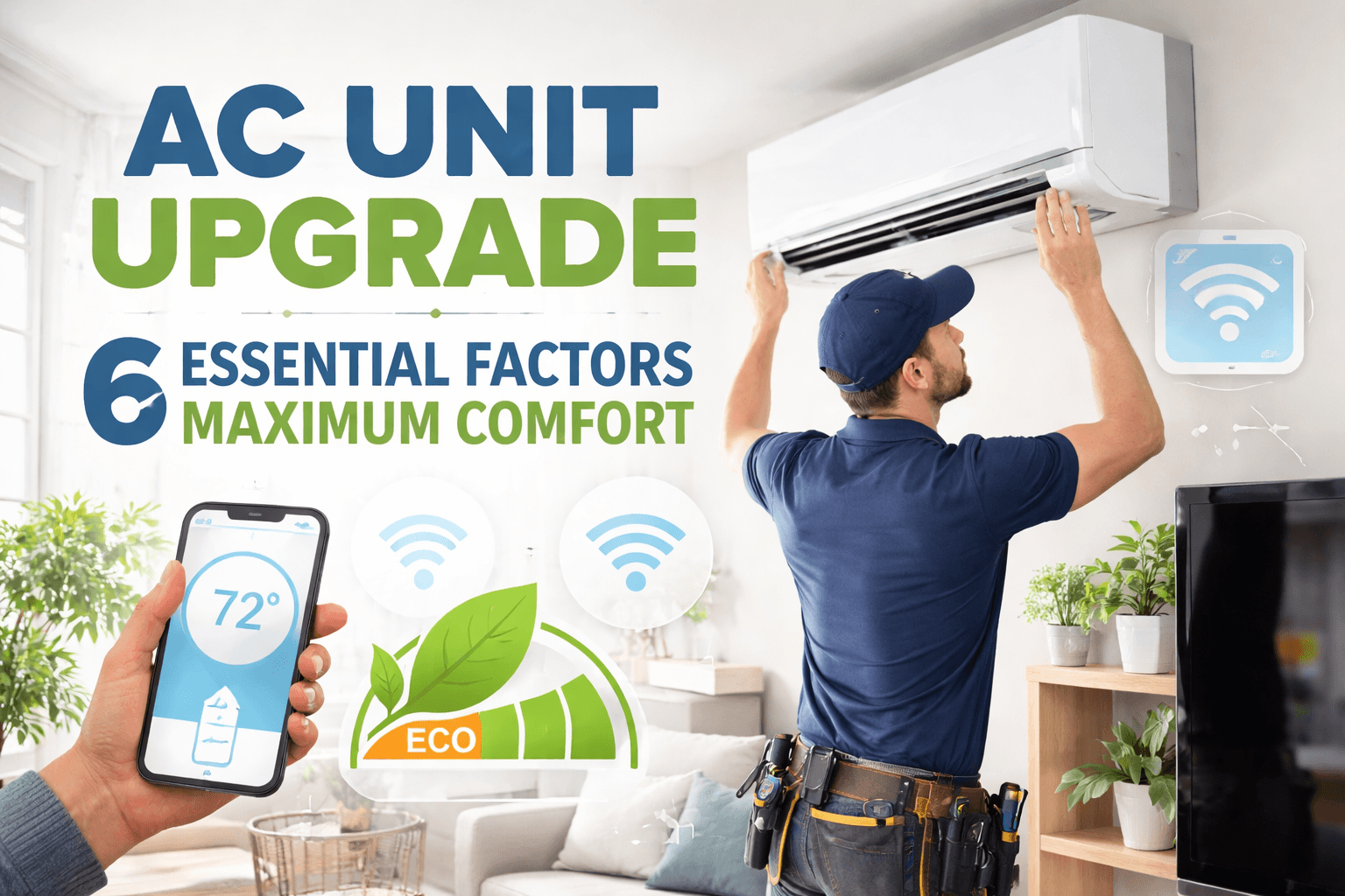 AC Unit installation showing a modern, energy-efficient system in a home interior