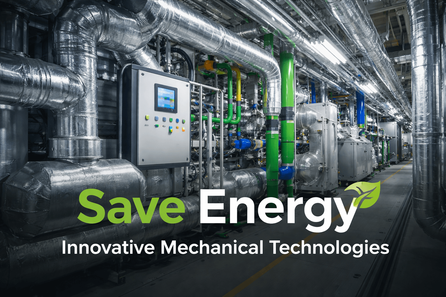 Save Energy in mechanical systems with innovative HVAC, motors, VFDs, and energy recovery solutions in a modern industrial facility.